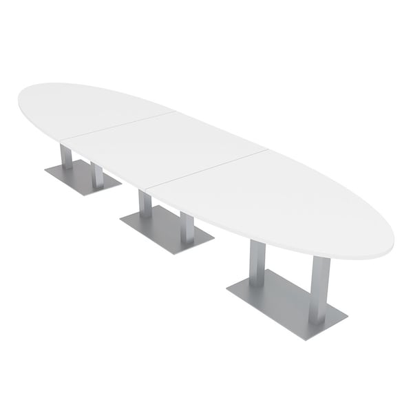 45 in W, 165.75 in L, 29 in H, Engineered Wood Top, White